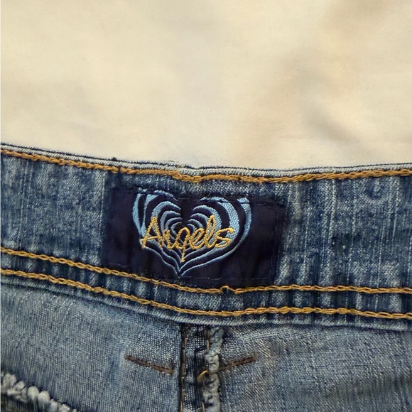 Angels Blue Jean Shorts with Floral Embroidery - Picture 3 of 4